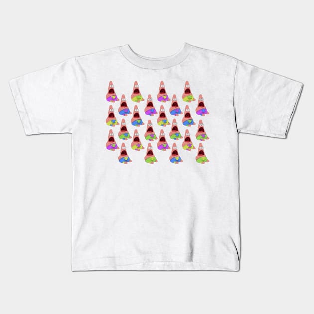 Surprised Patrick Kids T-Shirt by sparklyclarke